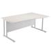First Wave Right Hand Cantilever Desk 1600mm White with White Leg KF838926