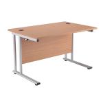 First Rectangular Cantilever Desk 1200mm Oak KF838928 KF838928