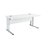 First Rectangular Cantilever Desk 1400mm White KF838932 KF838932