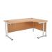 First Radial Right Hand Cantilever Desk 1600mm Oak KF838942