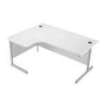 Jemini White/Silver 1800mm Left Hand Cantilever Radial Desk KF839107 KF839107