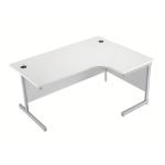 Jemini White/Silver 1800mm Right Hand Cantilever Radial Desk KF839108 KF839108
