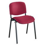First Multipurpose Stacking Chair Black Frame Claret Upholstery KF839225 KF839225