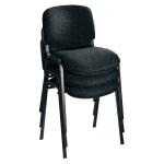 First Multipurpose Stacking Chair Black Frame Charcoal Upholstery (Pack of 4) KF839226 KF839226