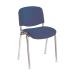 First Multipurpose Stacking Chair Chrome Frame Blue Upholstery KF839227