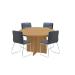 First Oak 1200mm Diameter Round Meeting Table with Dart Meeting Chairs