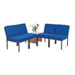 First Reception Modular Seating Blue and Coffee Table Light Oak KF839237 KF839237