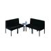 First Reception Modular Seating Charcoal and Coffee Table Light Oak KF839238