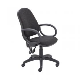 First High Back Operator Chair with Fixed Arms 640x640x985-1175mm Charcoal KF839242 KF839242