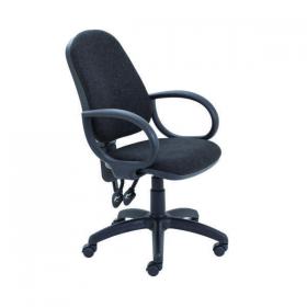 First High Back Operators Chair with Fixed Arms 640x640x985-1175mm Charcoal KF839242 KF839242