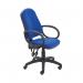 First High Back Operators Chair with Fixed Arms 640x640x985-1175mm Blue KF839243 KF839243