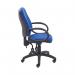 First High Back Operators Chair with Fixed Arms 640x640x985-1175mm Blue KF839243 KF839243