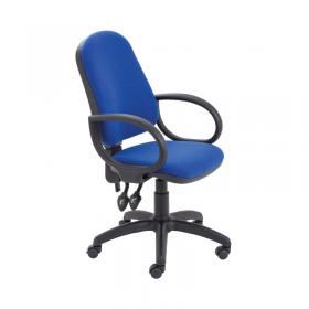 First High Back Operator Chair with Fixed Arms 640x640x985-1175mm Blue KF839243 KF839243