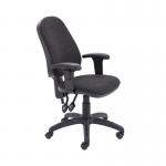 First High Back Operator Chair with T-Adjustable Arms 640x640x985-1175mm Charcoal KF839244 KF839244