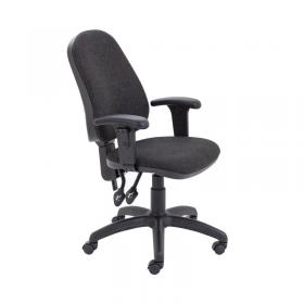 First High Back Operator Chair with T-Adjustable Arms 640x640x985-1175mm Charcoal KF839244 KF839244