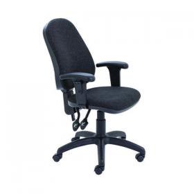 First High Back Operators Chair with T-Adjustable Arms 640x640x985-1175mm Charcoal KF839244 KF839244