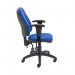 First High Back Operators Chair with T-Adjustable Arms 640x640x985-1175mm Blue KF839245 KF839245