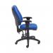 First High Back Operator Chair with T-Adjustable Arms 640x640x985-1175mm Blue KF839245 KF839245