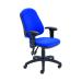 First High Back Operators Chair with Adjustable Arms 640x640x985-1175mm Blue KF839245