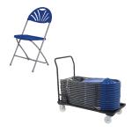 Jemini Exam Chair Blue (Pack of 40) and Trolley Promotion KF839290 KF839290