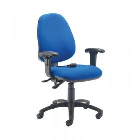 VOW First High Back Posture Chair with Adjustable Arms 640x640x990-1160mm Blue KF839325 KF839325