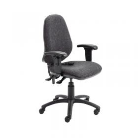 VOW First High Back Posture Chair with Adjustable Arms 640x640x990-1160mm Charcoal KF839326 KF839326