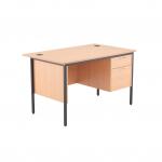Jemini 18 Beech 1228mm Desk with 2 Drawer Pedestal KF839482 KF839482