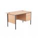 Jemini 18 Oak 1228mm Desk with 2 Drawer Pedestal KF839483