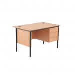 Jemini 18 Beech 1228mm Desk with 3 Drawer Pedestal KF839488 KF839488