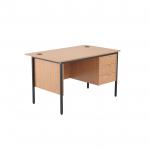 Jemini 18 Oak 1228mm Desk with 3 Drawer Pedestal KF839480 KF839489