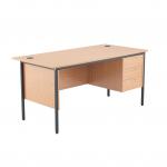 Jemini 18 Oak 1532mm Desk with 3 Drawer Pedestal KF839491 KF839491