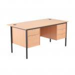 Jemini 18 Beech 1532mm Desk with 2 and 3 Drawer Pedestal KF839494 KF839498