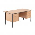 Jemini 18 Oak 1532mm Desk with 2 and 3 Drawer Pedestal KF839494 KF839499
