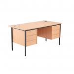 Jemini 18 Beech 1532mm Desk with Double 3 Drawer Pedestal KF839502 KF839502