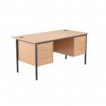Jemini 18 Oak 1532mm Desk with Double 3 Drawer Pedestal KF839503 KF839503