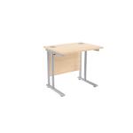 Jemini Maple/Silver 800mm Rectangular Desk KF839508 KF839508