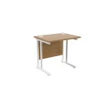 Jemini Oak/White 800mm Rectangular Desk (Dimensions: W800 x D600 x H730mm) KF839513 KF839513