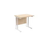 Jemini Maple/White 800mm Rectangular Desk KF839514 KF839514