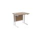 Jemini Grey Oak/White 800mm Rectangular Desk KF839516