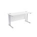 Jemini White/Silver W1400 x D600mm Rectangular Cantilever Desk KF839590