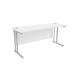 Jemini White/Silver W1600 x D600mm Rectangular Cantilever Desk KF839596