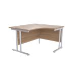 Jemini Grey Oak/Silver 1200mm Right Hand Radial Cantilever Desk KF839609 KF839609