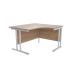 Jemini Grey Oak/Silver 1200mm Right Hand Radial Cantilever Desk KF839609