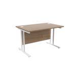 Jemini Grey Oak/White W1200 x D800mm Rectangular Cantilever Desk KF839657 KF839657