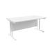 Jemini White/White W1600 x D800mm Rectangular Cantilever Desk KF839668