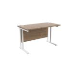Jemini Grey Oak/White W1200 x D600mm Rectangular Cantilever Desk KF839681 KF839681