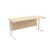 Jemini Maple/White W1600 x D600mm Rectangular Cantilever Desk KF839691