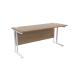 Jemini Grey Oak/White W1600 x D600mm Rectangular Cantilever Desk KF839693