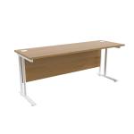Jemini Oak/White W1800 x D600mm Rectangular Cantilever Desk KF839696 KF839696