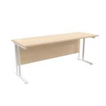 Jemini Maple/White W1800 x D600mm Rectangular Cantilever Desk KF839697 KF839697